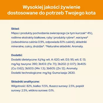 Mokra karma dla kota Purina Nestlé Adult 1+ 10×85 g — kurczak, 11,5% białka, 82% wilgotności