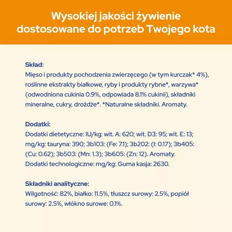 Mokra karma dla kota Purina Nestlé Adult 1+ 10×85 g — kurczak, 11,5% białka, 82% wilgotności