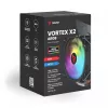 Chłodzenie procesora SAVIO SAVGCOVORTEXX2ARGB z 4 rurkami cieplnymi, wentylatorem 120 mm ARGB, czarne