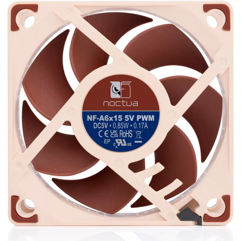 Wentylator obudowy Noctua NF-A6x15 5V PWM 60 mm — 5 V, sterowanie PWM, 60×60×15 mm