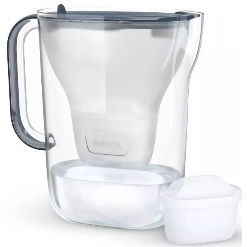 Dzbanek filtrujący wodę BRITA Style Essential grafitowy z 4 filtrami MAXTRA Pro, zbiornik 2,4 L, pojemność filtrowana 1,4 L