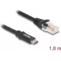 Adapter DeLOCK USB 2.0 Type-C męski do RS-232 szeregowego RJ45 męskiego 1,8 m czarny