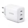 Ładowarka sieciowa UGREEN CD275 2× USB Type-C 65W biała — podwójne USB-C szybkie ładowanie 65 W, wejście 100–240 V