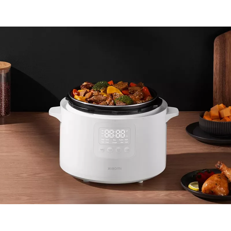 Elektryczny szybkowar Xiaomi 4,8 L — 1000 W, biały, wyjmowany garnek, wyświetlacz