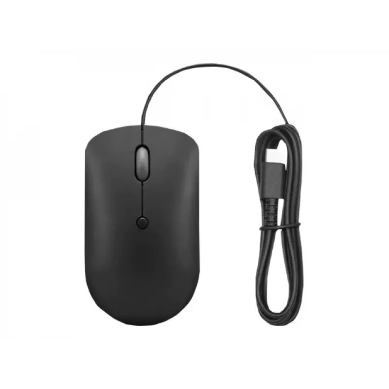 Przewodowa mysz optyczna Lenovo GY51D20875 USB Type-C, symetryczna, 2400 DPI, 4 przyciski, czarna