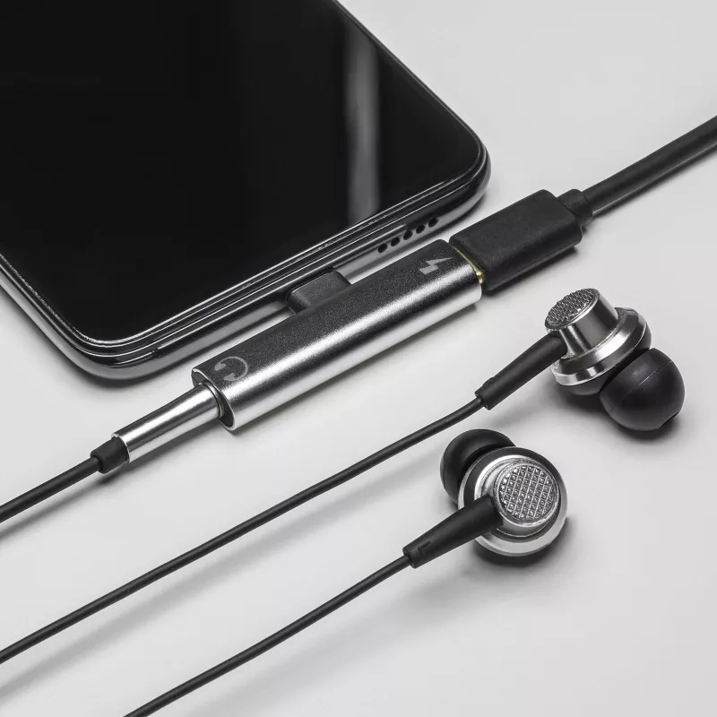 AKYGA AK-AD-71 Adapter USB-C męski do USB-C żeński + gniazdo 3,5 mm, DAC
