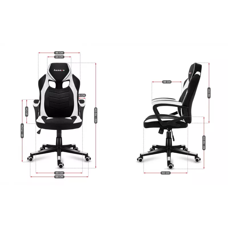 Fotel gamingowy HUZARO FORCE 2.5 WHITE MESH