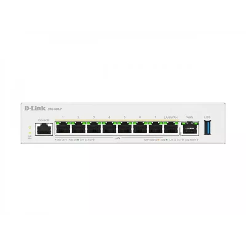 D-Link DBR-600-P/B Biznesowy Router PoE, Ethernet WAN, 2.5 Gigabit Ethernet, Biały