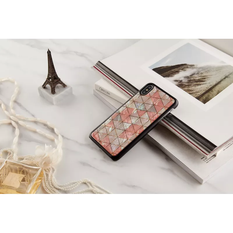 Ochronne etui na smartfona iKins do iPhone XS Max — wzór rombu, czarne