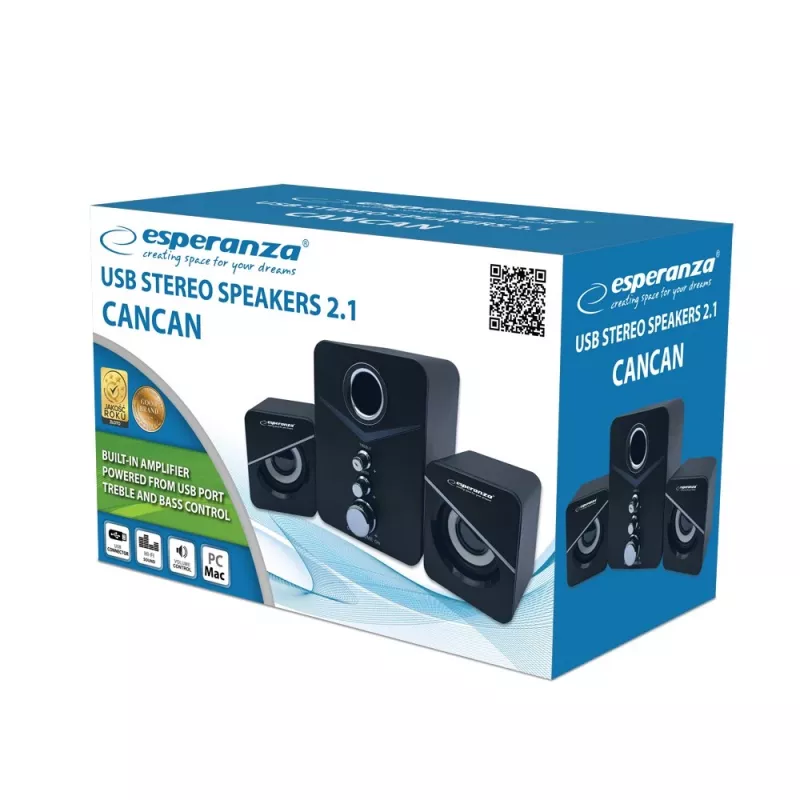 Esperanza EP153 Zestaw głośników USB 2.1 6 W Czarny