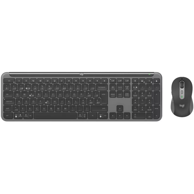 Logitech Signature Slim Combo MK950 dla Firm - Zestaw klawiatury i myszy - 100% - pełnowymiarowy - Bezprzewodowy - Bluetooth 5.1 LE - QWERTZ - Szwajcarski - Grafit (920-012503)