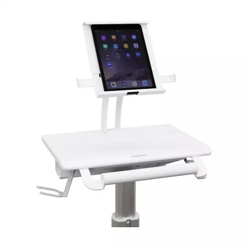 Ergotron Tablet Cart, SV10 - Wózek do tabletu / klawiatury - medyczny - Metal - Biały, Aluminium - Rozmiar ekranu: do 30,5 cm (do 12 cali)
