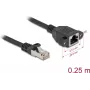 DeLOCK 90773 Kabel sieciowy Czarny 0,25 m Kat.6a S/FTP RJ-45
