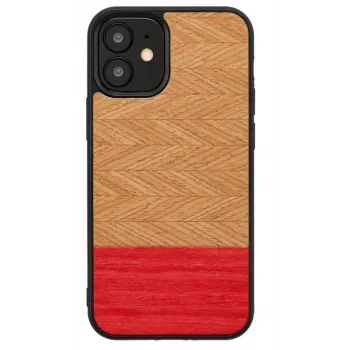 Ochronne etui na telefon Man and Wood do iPhone 12 mini — wzór jodełka azalia czarny