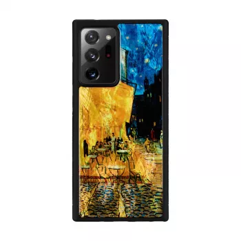 Etui iKins do Samsung Galaxy Note 20 Ultra — czarne z motywem Cafe Terrace