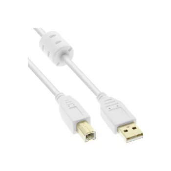 Kabel USB Microconnect USBAB2WF USB 2.0 2 m USB A USB B Biały