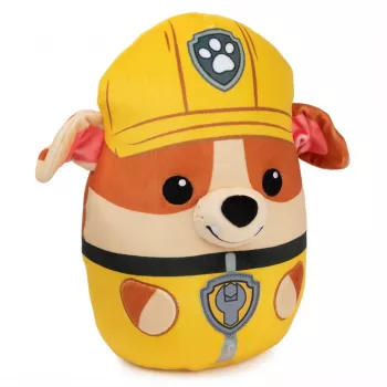 PAW Patrol Rubble Squish Pluszak, Oficjalna Zabawka z Popularnej Kreskówki, Przytulanka dla Dzieci od 1 Roku Życia, 12”