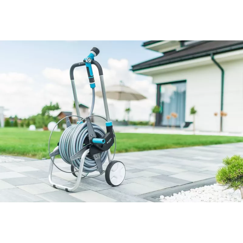 Metalowy wózek na wąż Cellfast EXPLORER 60m 1/2 cala – na 60 m węża ogrodowego 1/2 cala