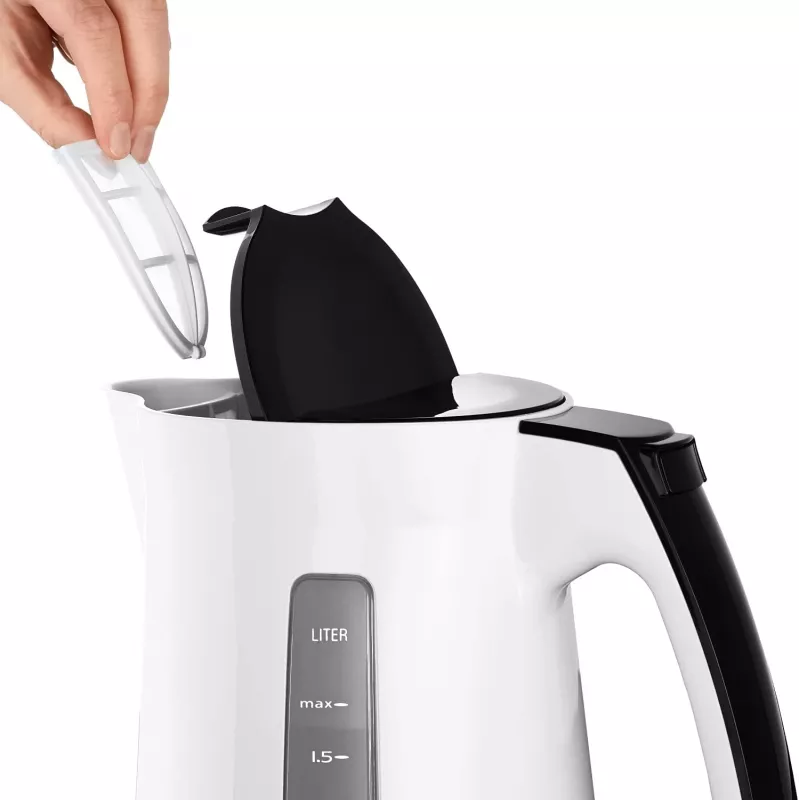 Czajnik elektryczny Melitta Enjoy Aqua 1.7 L 2400 W Czarny Biały