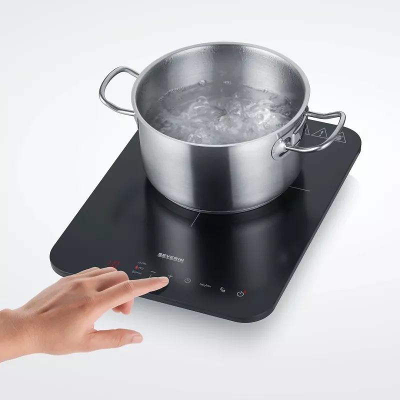 Płyta indukcyjna SEVERIN KP 1032, 1-strefowe sterowanie dotykowe, Ø 220 mm, 2000 W, blat szklany, blat wolnostojący