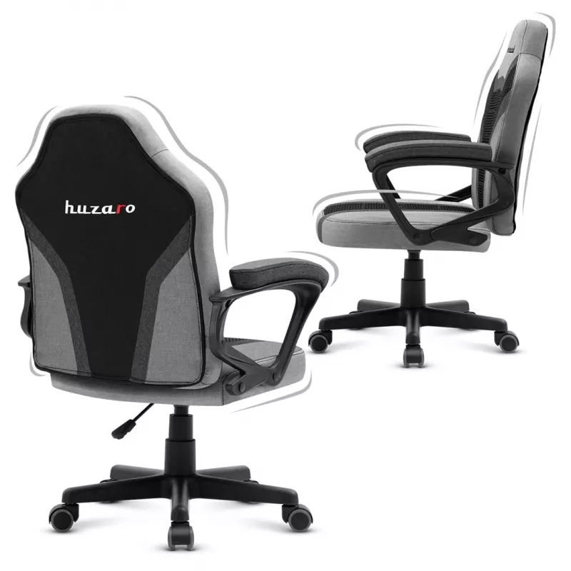 Fotel gamingowy dla dzieci Huzaro HZ-Ranger 1.0 Gray Mesh, szaro-czarny