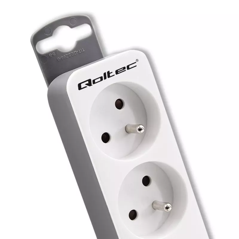 Przedłużacz Qoltec 50288 1,8 m 4 gniazda AC wewnętrzny biały