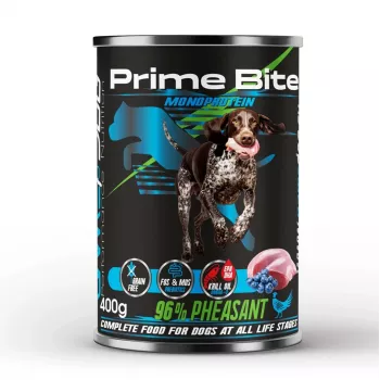 PRIME BITE Monoprotein Bażant z jagodami - mokra karma dla psów - 400g