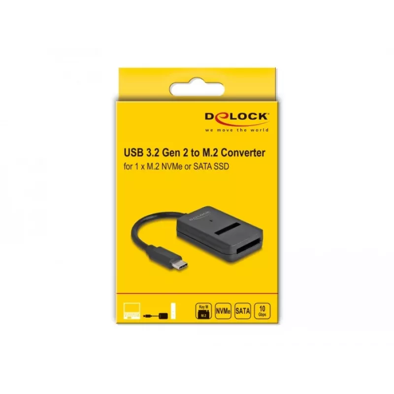 DeLOCK Combo Converter dla M.2 NVMe PCIe SATA SSD USB Type-C 10 Gbps