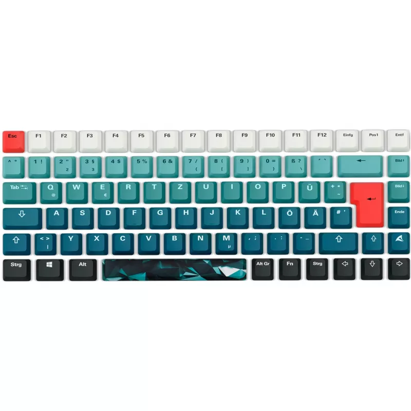 Klawiatura Sharkoon SKILLER SGK50 S3 Design Bundle D1 szaro-zielona czerwona — przewodowa klawiatura gamingowa, kompaktowy układ