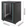 Szafa rack QOLTEC 54518 19 cali 15U — obudowa stalowa 19-calowa