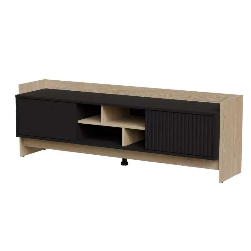 Cama RTV PORTO 2D Szafka 150x38x50 dąb/czarny