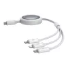 Kabel szybkiego ładowania 3w1 Baseus Free2Draw USB-C na USB-C/Lightning/Micro 100W, 1,1 m (biały)