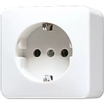 Gniazdo wtykowe CEE 7/3 Jung 620 A WW, białe, duroplast, 250 V, 16 A, 61×61×47 mm