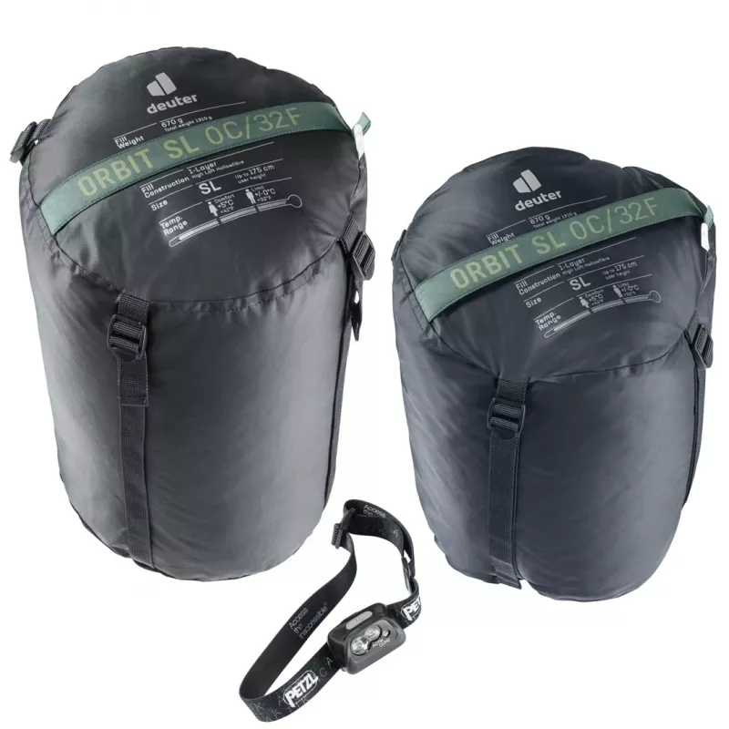Śpiwór DEUTER Orbit SL 0°C / 32°F dla dorosłych, mumia, tkanina PES ripstop, szerokość 740 mm, głębokość 470 mm