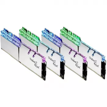 DIMM 64 GB DDR4-3600 (4x 16 GB) Quad-Kit, pamięć srebrna, F4-3600C16Q-64GTRSC, Trident Z Royal, INTEL XMP