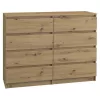 Komoda Topeshop M8 120 ARTISAN Dąb 8 szuflad