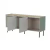 Komoda cama meble FELLINI 150×40×70 cm, oliwkowa z olejowanym dębowym blatem, korpus MDF