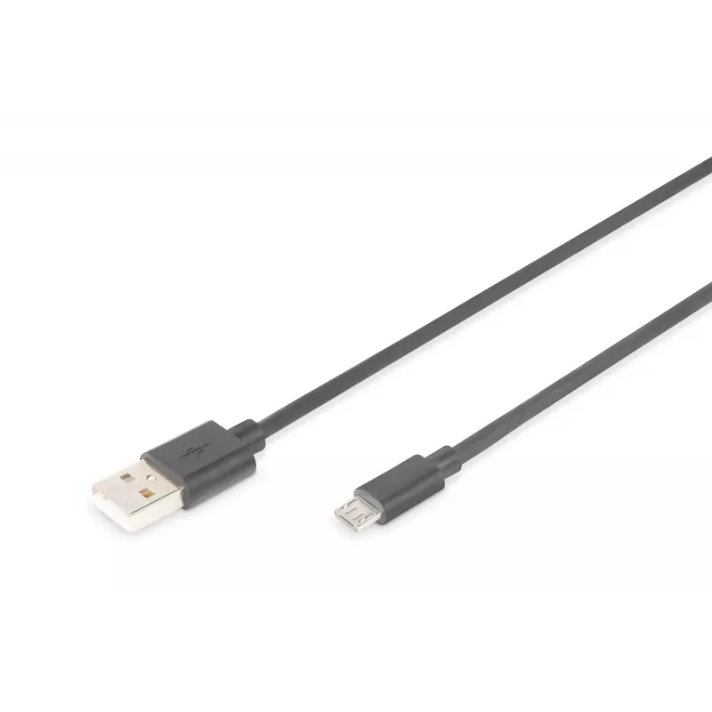 Kabel połączeniowy Assmann USB 2.0, typ A - micro B M/M, 1.0m, zgodny z USB 2.0, UL, czarny (AK-300110-010-S)