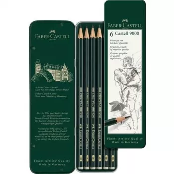 Ołówek grafitowy Faber-Castell 9000 zielony Wood 6 szt.