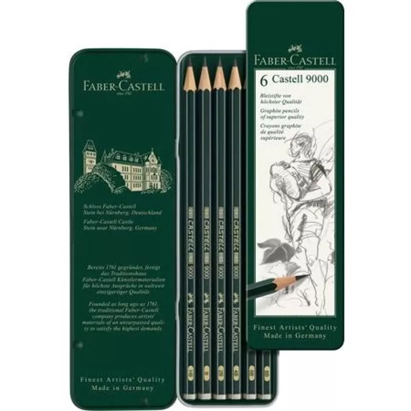 Ołówek grafitowy Faber-Castell 9000 zielony Wood 6 szt.