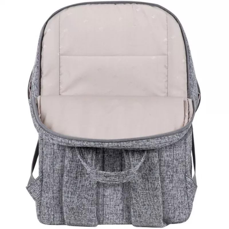 RIVACASE Anvik 15.6 plecak na laptopa, 15L, szary, wodoodporny materiał, kieszenie na tablet 10.5, smartfon, dokumenty, akcesoria, butelkę