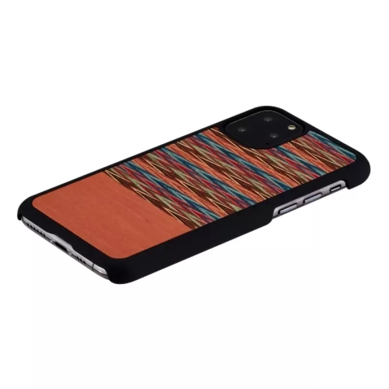 Etui na smartfona man and wood dla iPhone 11 Pro — brązowa krata z czarnym obszyciem