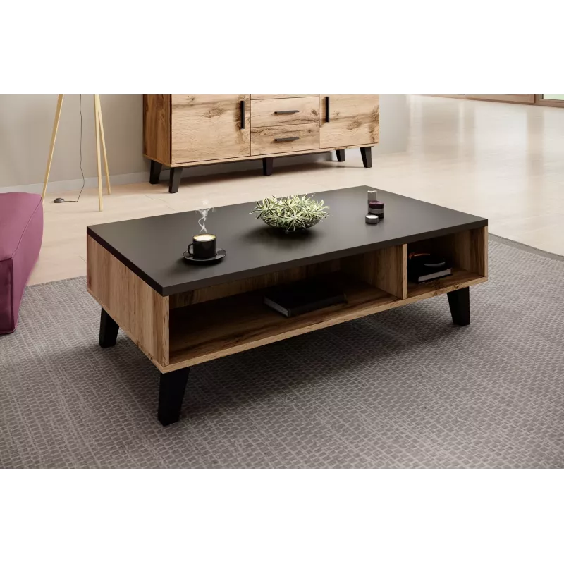 Cama LOTTA 110 Stolik kawowy dąb wotan/mat czarny