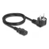Kabel zasilający DELOCK CEE 7/7 (E+F) do IEC C13 90° kątowa wtyczka, 1 m, H05VV-F 3x1,00 mm², czarny