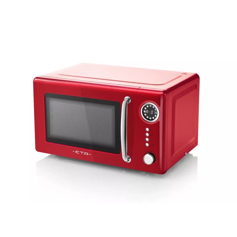 Solo kuchenka mikrofalowa ETA Storio czerwony Solo — 20 l, 700 W, 5 poziomów mocy, talerz obrotowy 245 mm