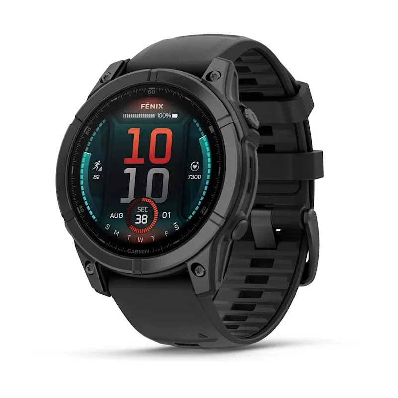 Garmin Fenix E 3,3 cm (1,3) AMOLED 47 mm Cyfrowy 416 x 416 pikseli Ekran dotykowy Czarny Wi-Fi GPS (satelitarny)