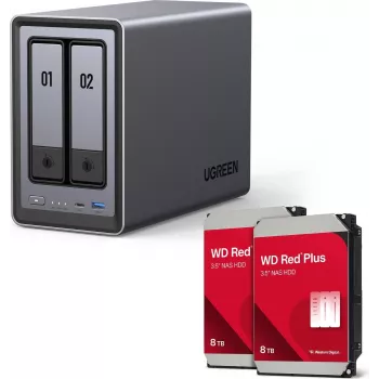 UGREEN NASync DXP2800 2-zatokowy system NAS z 2 × Western Digital 8TB WD80EFPX