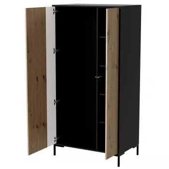 Szafa cama meble Cama v, czarna rama, 4 półki, 900×550×1840 mm