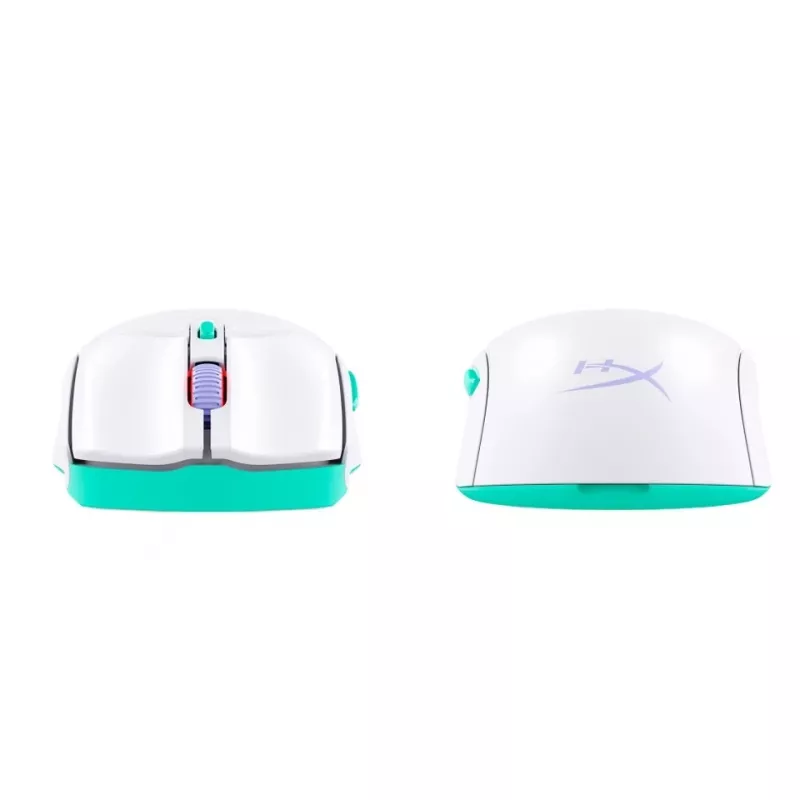 HyperX Pulsefire Haste 2 Core Wls - Mysz gamingowa (biały/zielony/fioletowy)