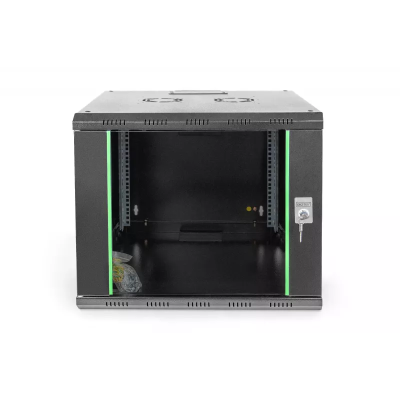 DIGITUS Professional Unique DN-19 09U-6/6-SW - szafa - szafa sieciowa - do montażu ściennego - czarny, RAL 9005 - 9U - 48,3 cm (19) (DN-19 09U-6/6-SW)